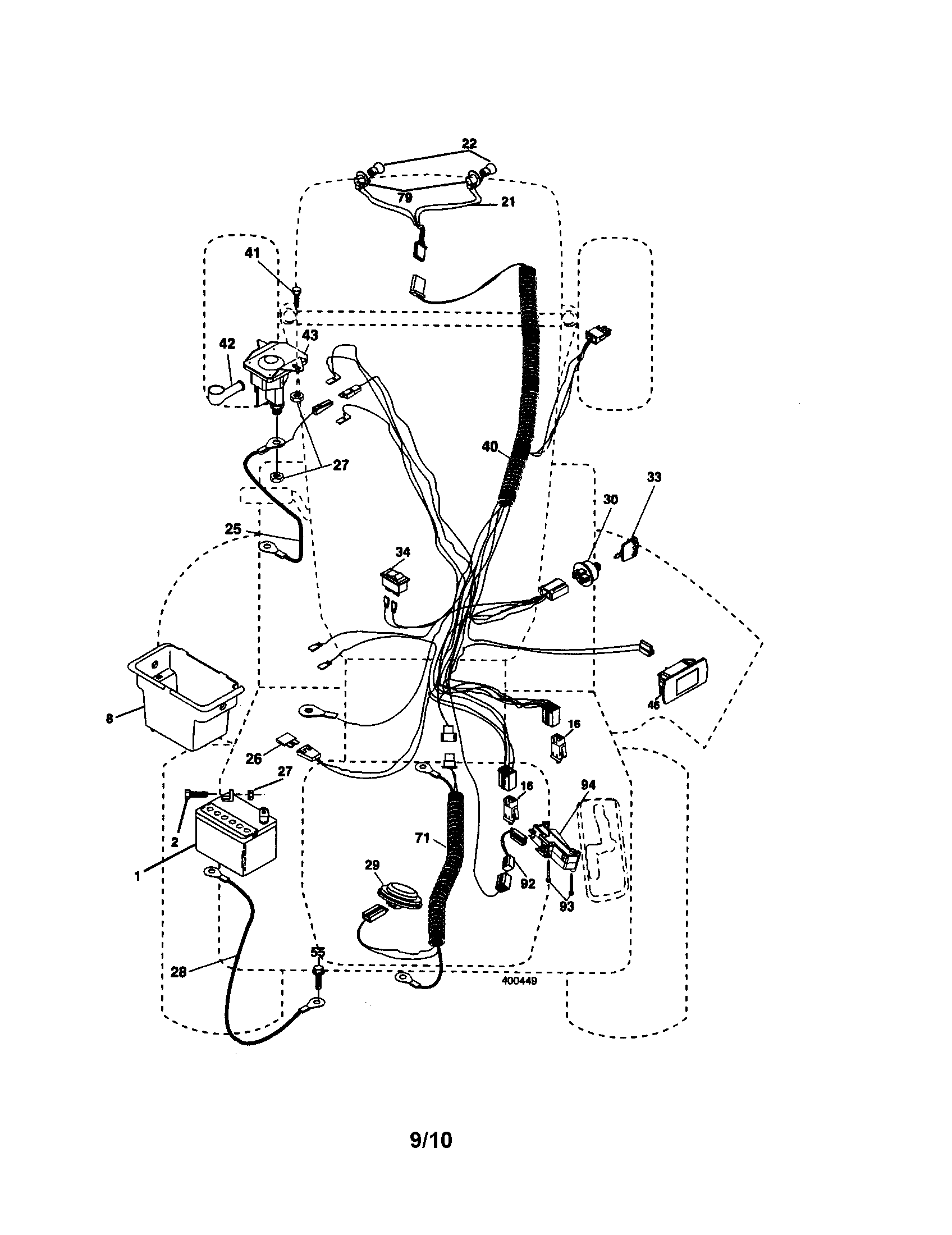 Electrical Diagram and Parts List for 917276180  Craftsman Lawn Tractor