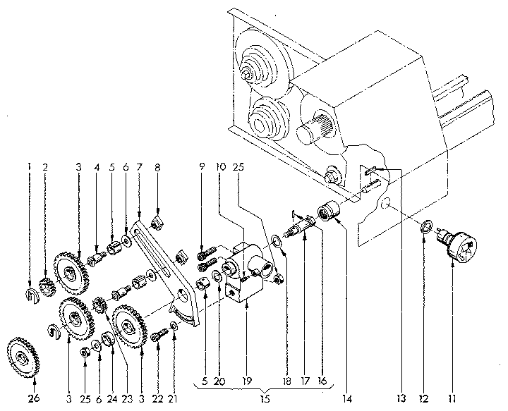 Feed Mechanism Diagram and Parts List for 549289000  Craftsman Lathe