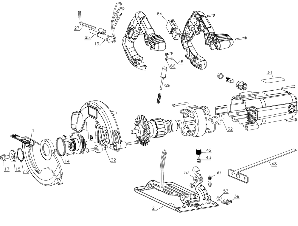 Diagram Diagram and Parts List for CMES500 Type 1 Craftsman Circular Saw