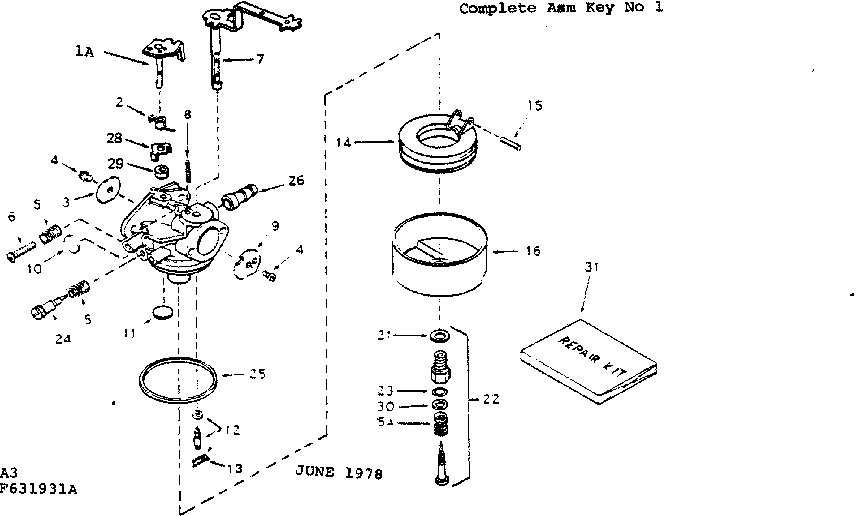 Replacement Parts Diagram and Parts List for 143676072  Craftsman Engine