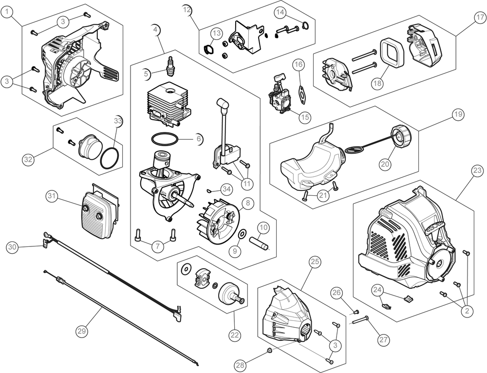 Diagram Diagram and Parts List for CMXGJAMA25PS Type 2019 Craftsman Pole Saw