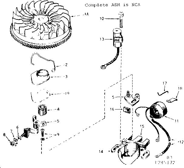 Magneto Diagram and Parts List for 143245172  Craftsman Engine
