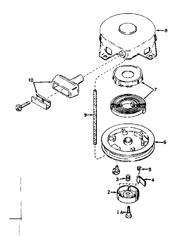 Rewind Starter No. 590449 Diagram and Parts List for 143576102  Craftsman Engine