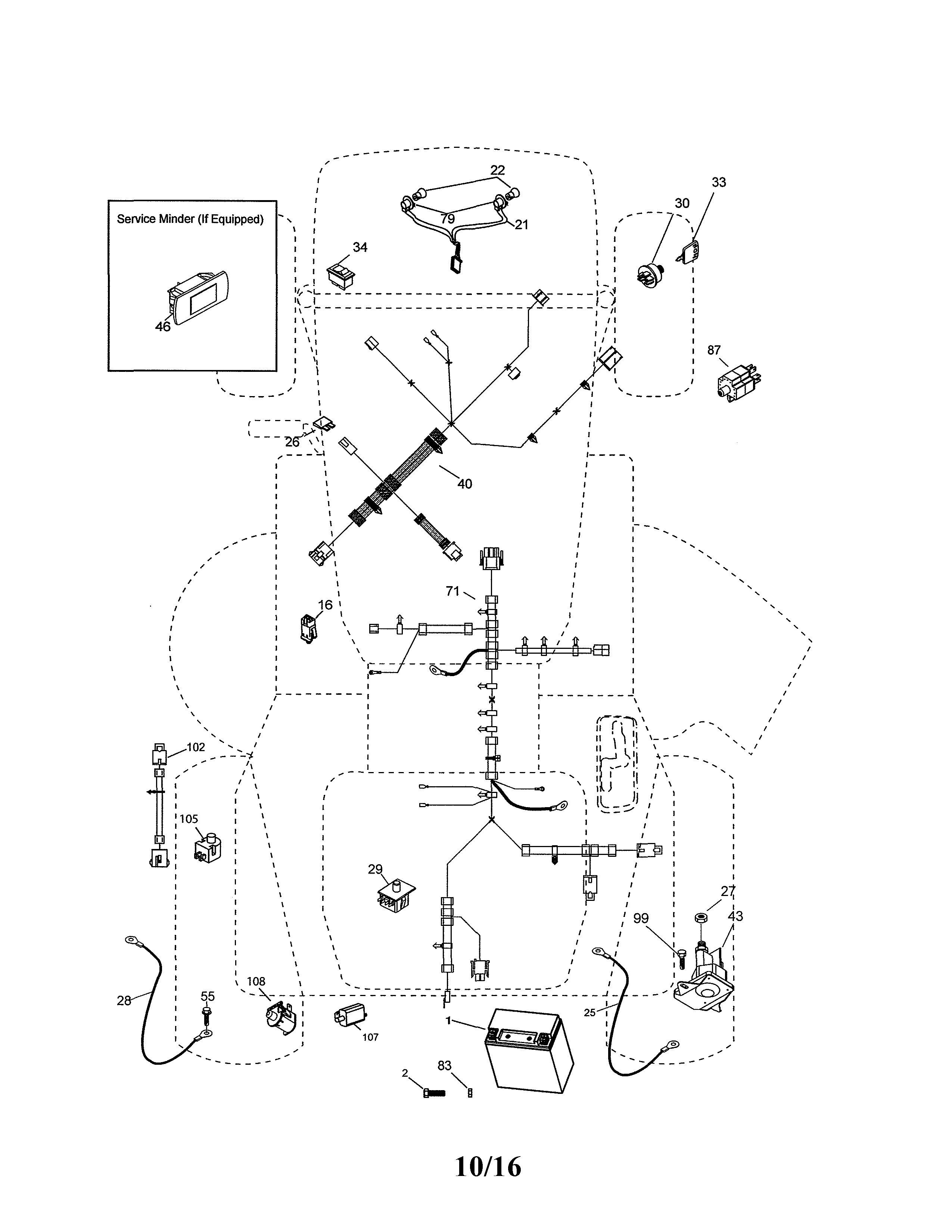 Electrical Diagram and Parts List for 917991451  Craftsman Lawn Tractor