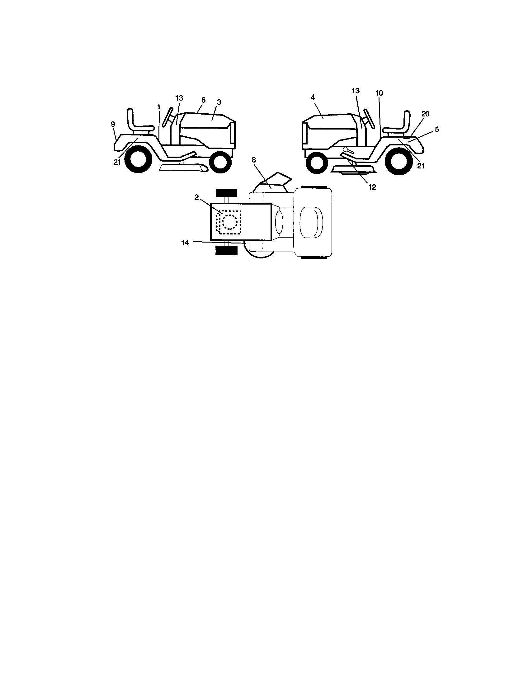 Decals Diagram and Parts List for 917271054  Craftsman Lawn Tractor