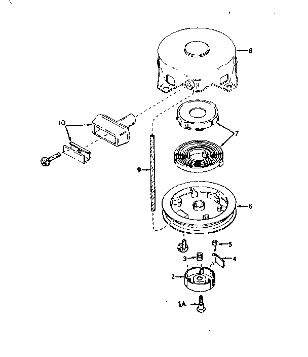 Rewind Starter Diagram and Parts List for 143175042  Craftsman Engine