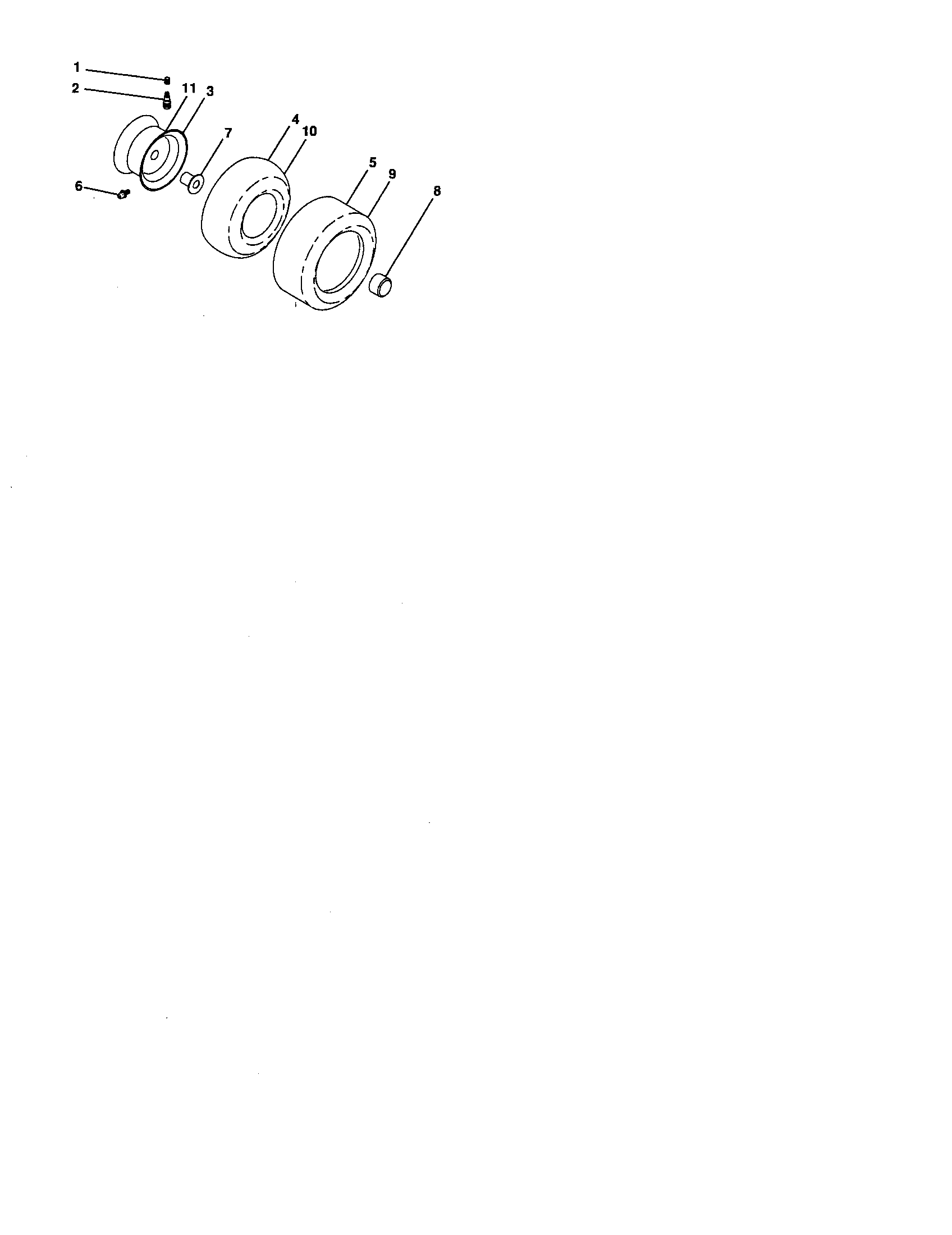 Wheels And Tires Diagram and Parts List for 917276640  Craftsman Lawn Tractor