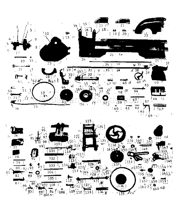 Page A Diagram and Parts List for 10107383  Craftsman Lathe