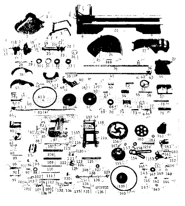 Page A Diagram and Parts List for 10107401  Craftsman Lathe