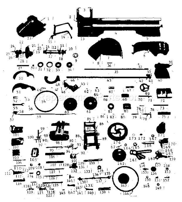 Page A Diagram and Parts List for 10107402  Craftsman Lathe