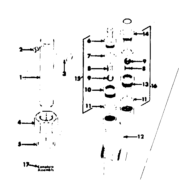 Pump Assembly Diagram and Parts List for 471261820  Craftsman Pressure Washer