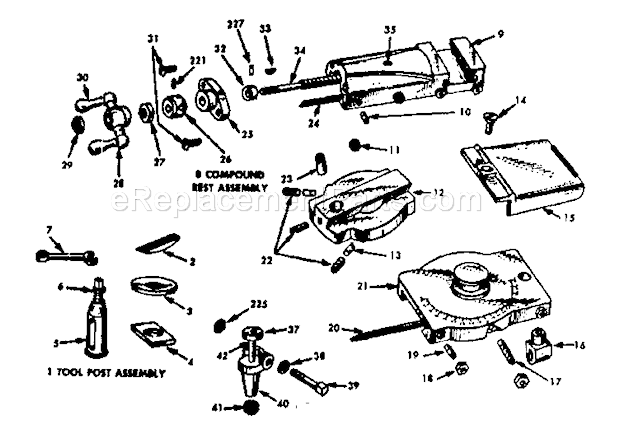 Page A Diagram and Parts List for 10121400  Craftsman Lathe