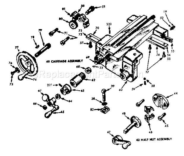 Page B Diagram and Parts List for 10121400  Craftsman Lathe