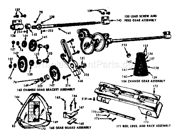 Page D Diagram and Parts List for 10121400  Craftsman Lathe