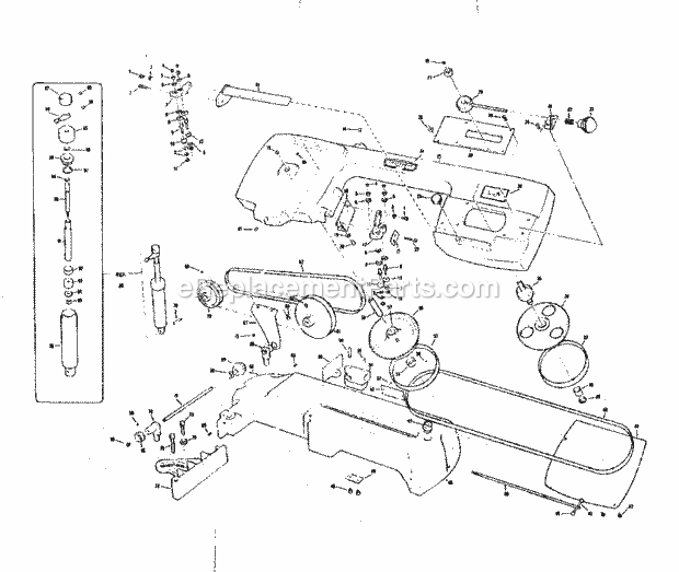 Unit Diagram and Parts List for 10122923  Craftsman Band Saw