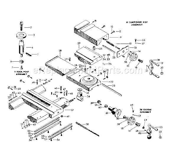 Page C Diagram and Parts List for 10128910  Craftsman Lathe