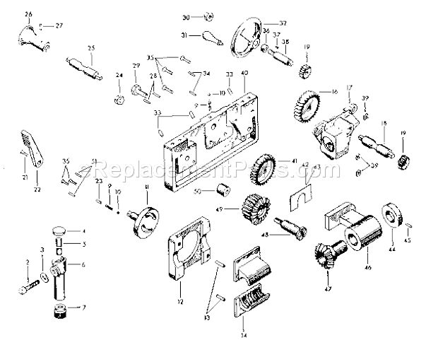 Page D Diagram and Parts List for 10128970  Craftsman Lathe