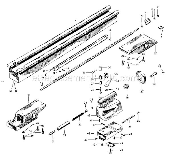 Page E Diagram and Parts List for 10128970  Craftsman Lathe