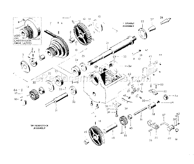 Page A Diagram and Parts List for 10128980  Craftsman Lathe