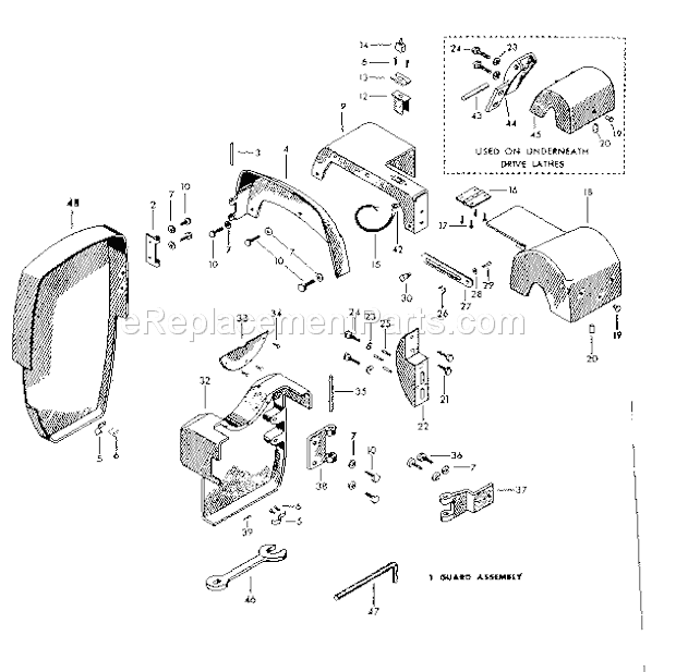 Page G Diagram and Parts List for 10128990  Craftsman Lathe