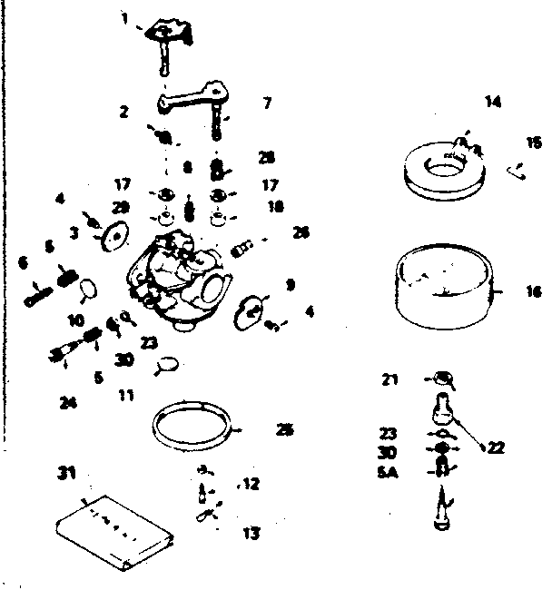 Carburetor Diagram and Parts List for 143756212  Craftsman Engine
