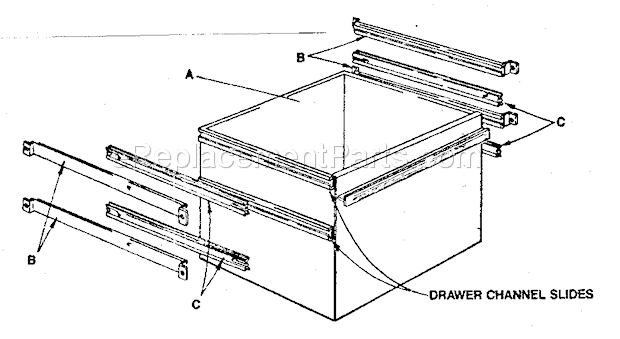 Unit Diagram and Parts List for 10215  Craftsman Workbench