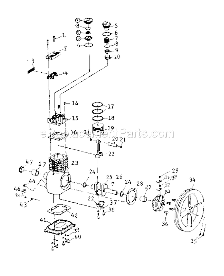 Parts List Pump Unit (Mod... Diagram and Parts List for 10217224  Craftsman Compressor