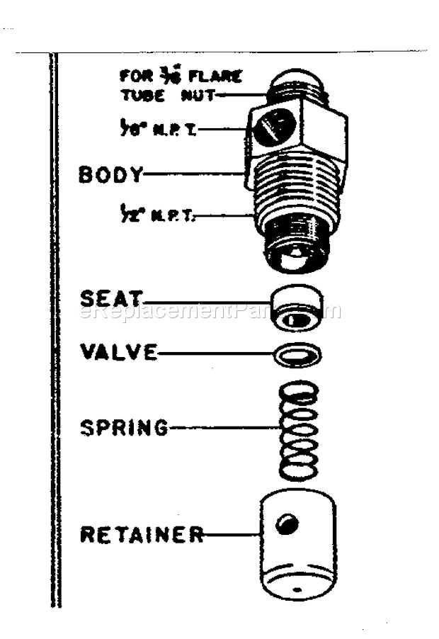 Check Valve Assembly Diagram and Parts List for 10217228  Craftsman Compressor