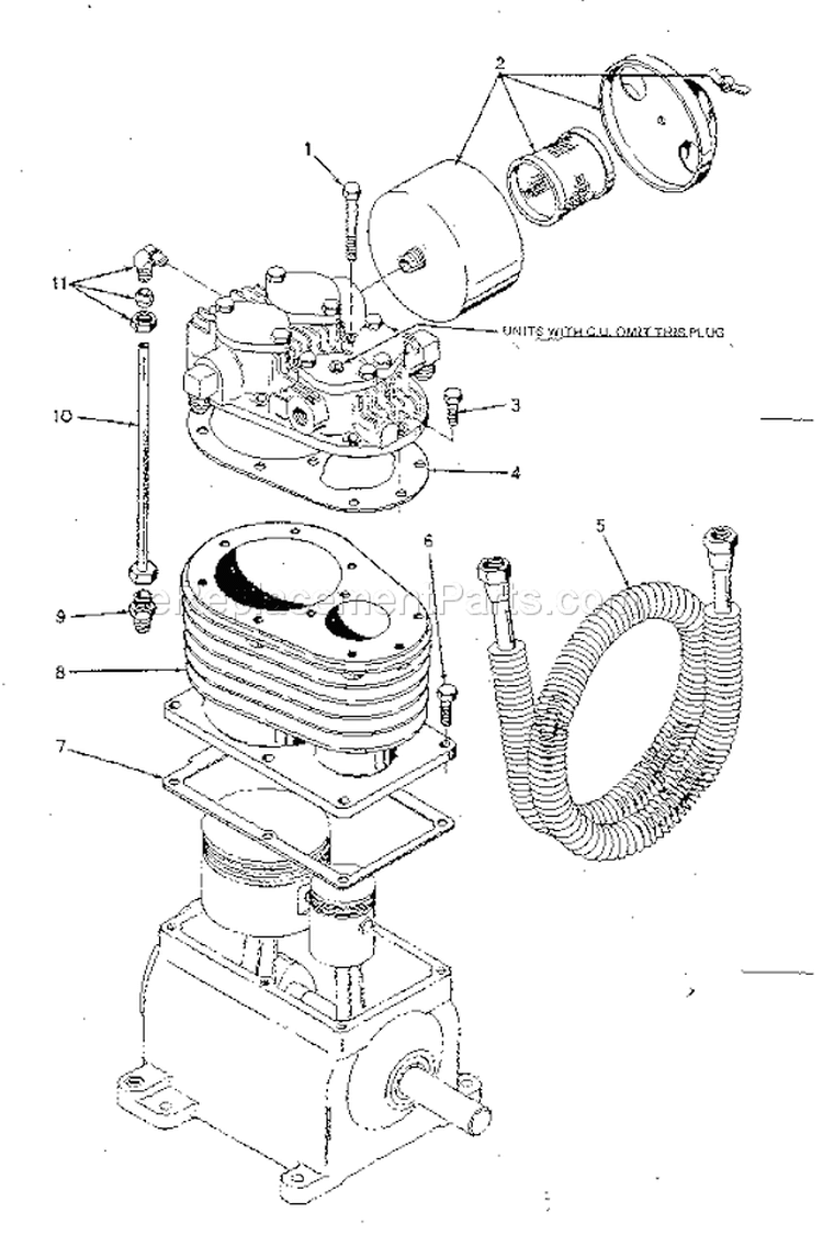 Page B Diagram and Parts List for 10217316  Craftsman Compressor