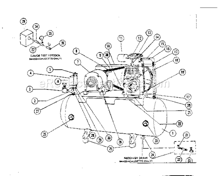 Page G Diagram and Parts List for 10217316  Craftsman Compressor