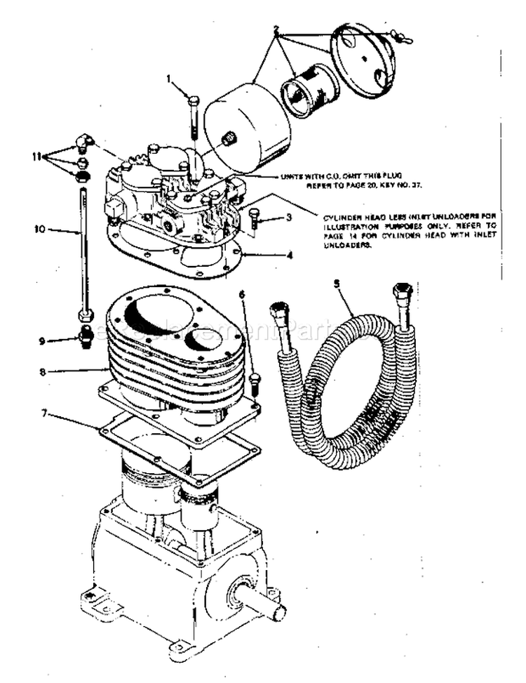 Page B Diagram and Parts List for 102173181  Craftsman Compressor