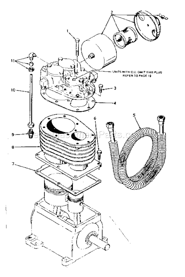 Page B Diagram and Parts List for 10217335  Craftsman Compressor