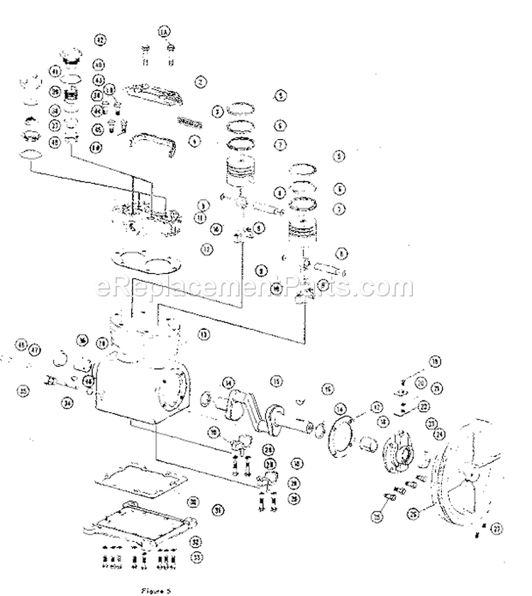 Compressor Pump (Model No... Diagram and Parts List for 10217511  Craftsman Compressor