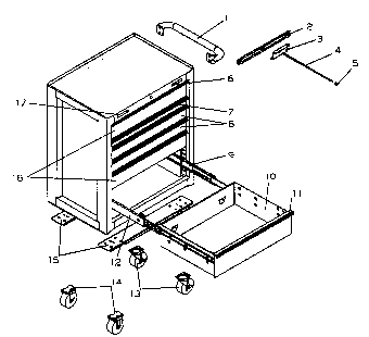 Cabinet Parts Diagram and Parts List for 706619790  Craftsman Tool Stand & Cart