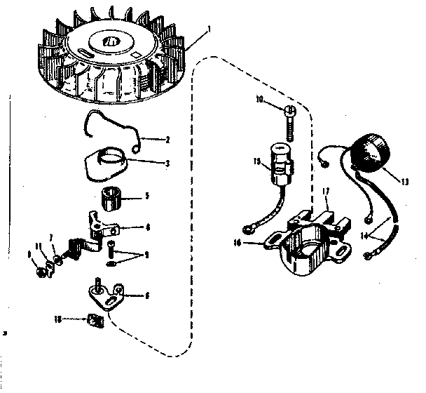 Magneto No. 610667 Diagram and Parts List for 143521101  Craftsman Engine