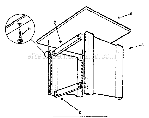 Unit Diagram and Parts List for 10266  Craftsman Workbench