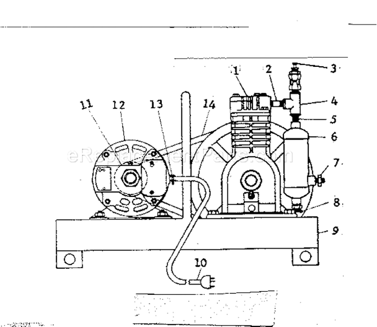 Page C Diagram and Parts List for 10289060  Craftsman Compressor