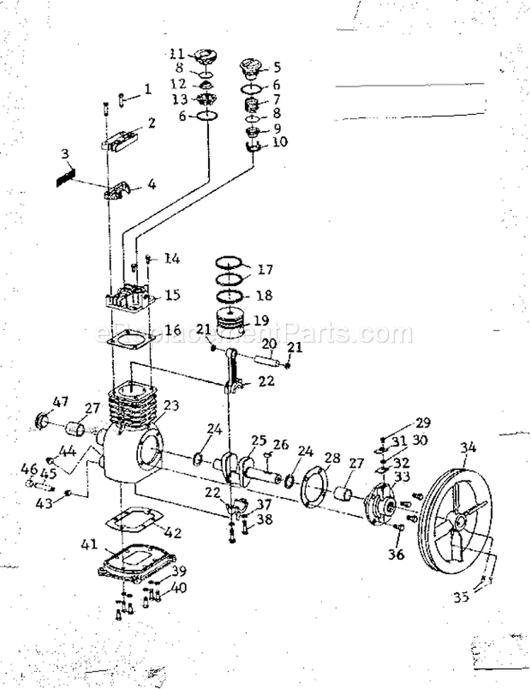 Page A Diagram and Parts List for 10289120  Craftsman Compressor