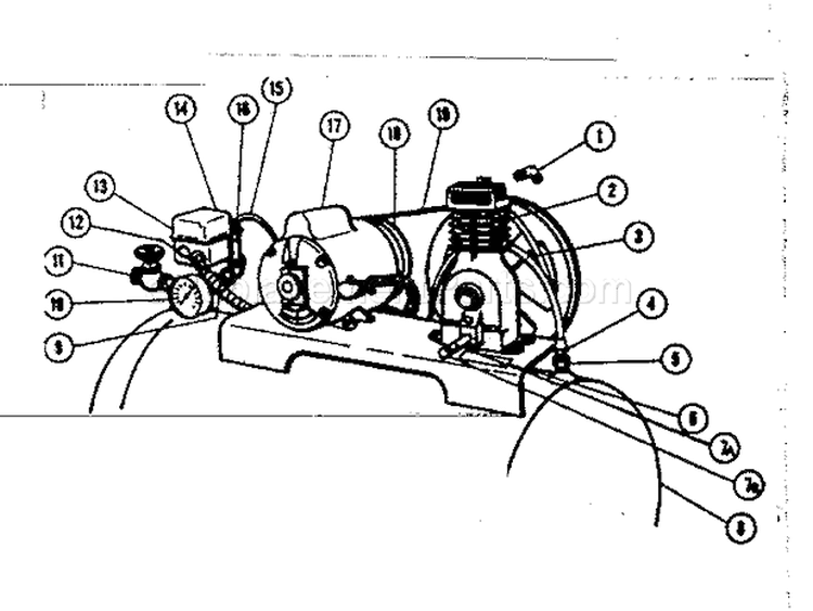Page E Diagram and Parts List for 10289130  Craftsman Compressor