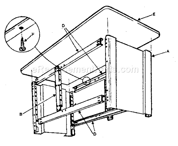 Unit Diagram and Parts List for 10309  Craftsman Workbench