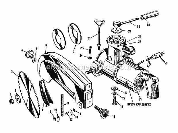 Power Unit Diagram and Parts List for 10329310  Craftsman Chop Saw