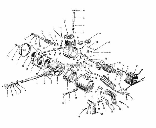 Motor Housing Assembly Diagram and Parts List for 10329310  Craftsman Chop Saw