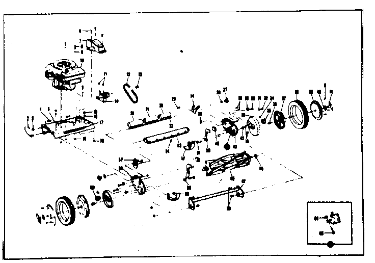 Chassis Assembly Diagram and Parts List for 53691220  Craftsman Lawn Mower