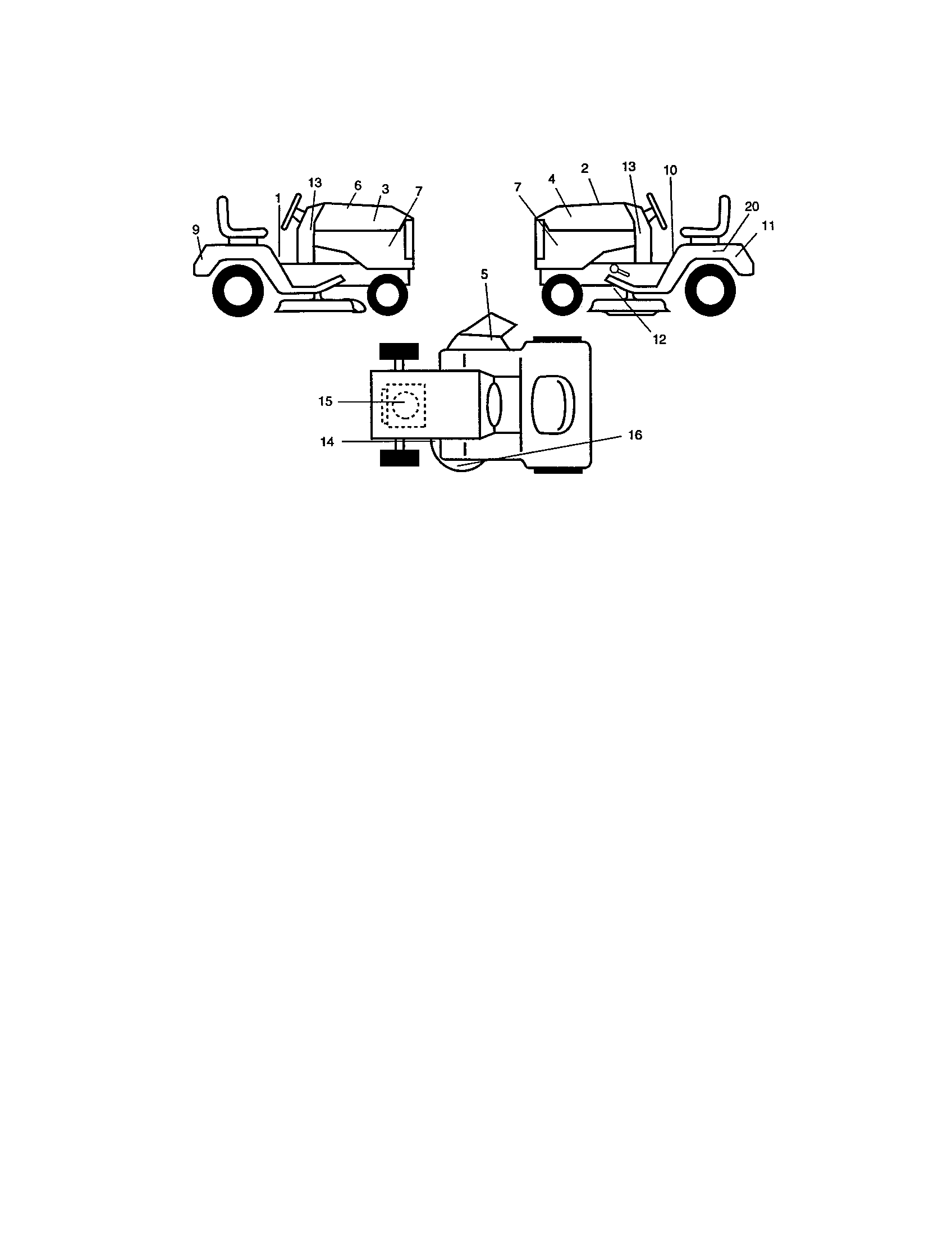 Decals Diagram and Parts List for 917272681  Craftsman Lawn Tractor
