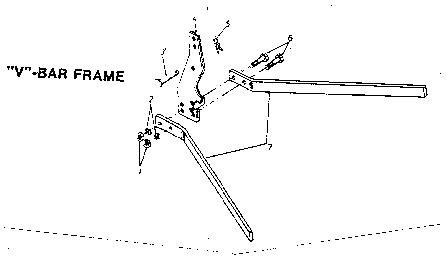 "v"-bar Frame Diagram and Parts List for 486290570  Craftsman Tiller