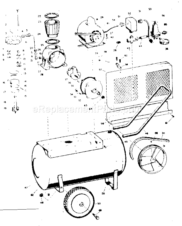 Page A Diagram and Parts List for 106151340  Craftsman Compressor
