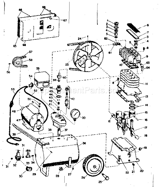 Page B Diagram and Parts List for 106152811  Craftsman Compressor