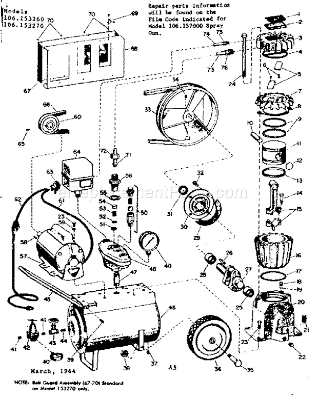 Page A Diagram and Parts List for 106153270  Craftsman Paint Sprayer