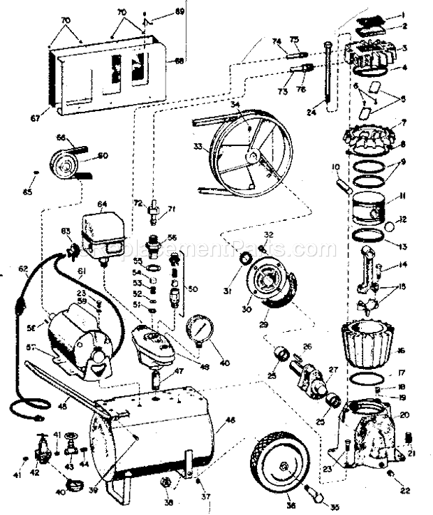 Page A Diagram and Parts List for 106153280  Craftsman Paint Sprayer