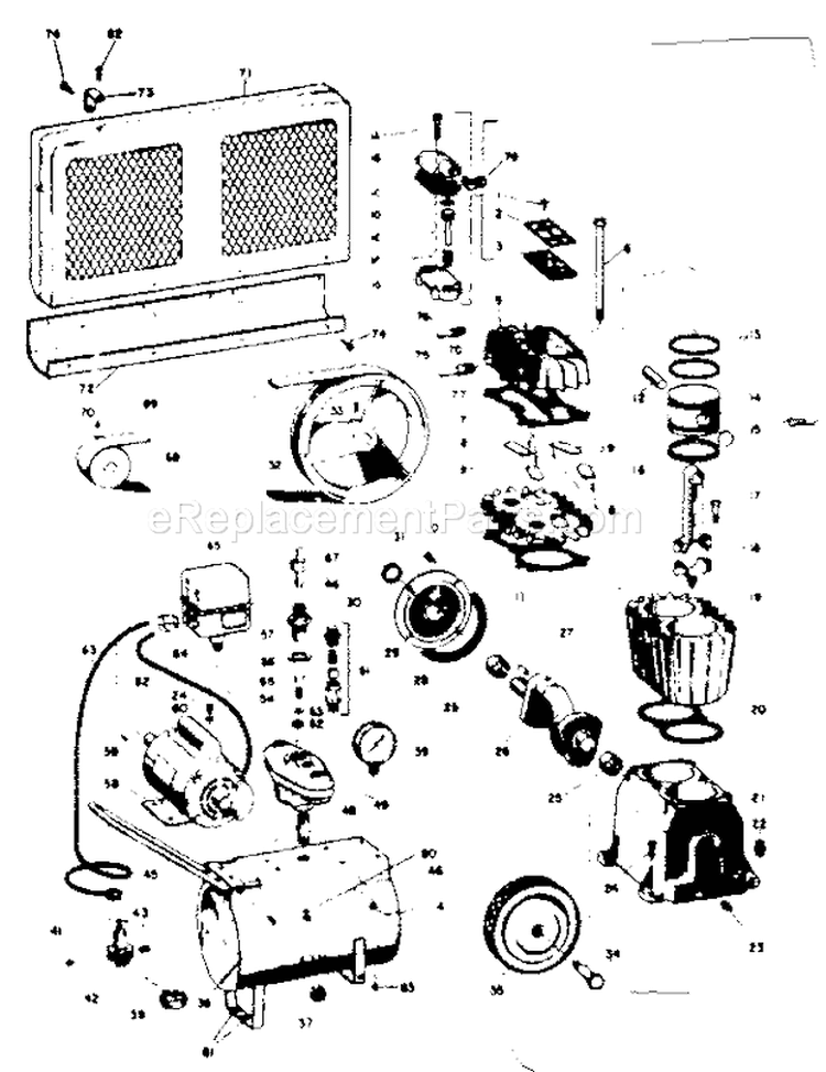 Page B Diagram and Parts List for 106153542  Craftsman Compressor